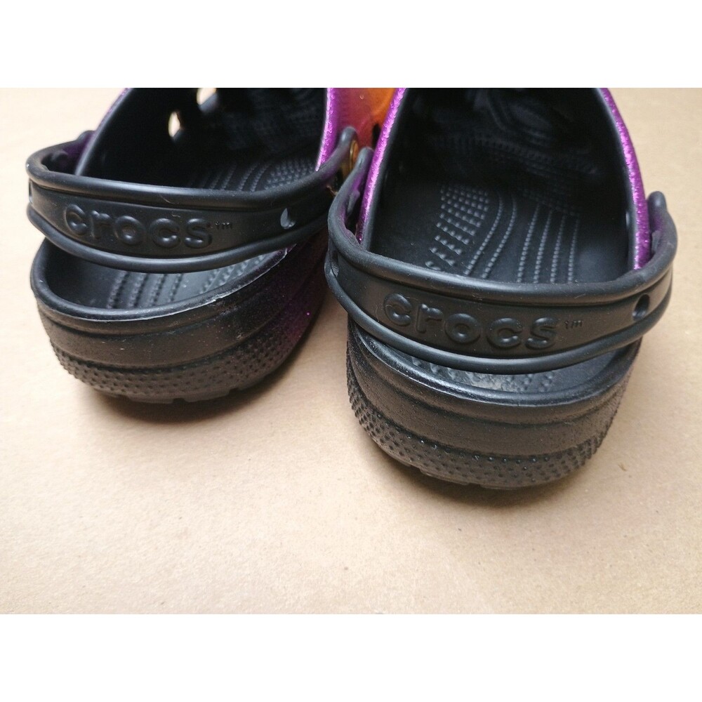 Disney Parks Halloween Hocus Pocus Crocs Sz US Mens 8 Women's 10 Purple Orange - Picture 3 of 6